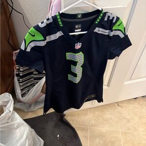 NFL Womens Jersey in Navy and Lime Green Russell Wilson